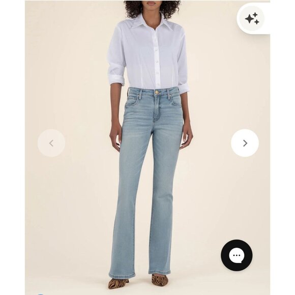 Kut From Kloth ANA HIGH RISE Fab AB Flare Jeans womens 6 GUC! 5 pocket 31L - Picture 1 of 10